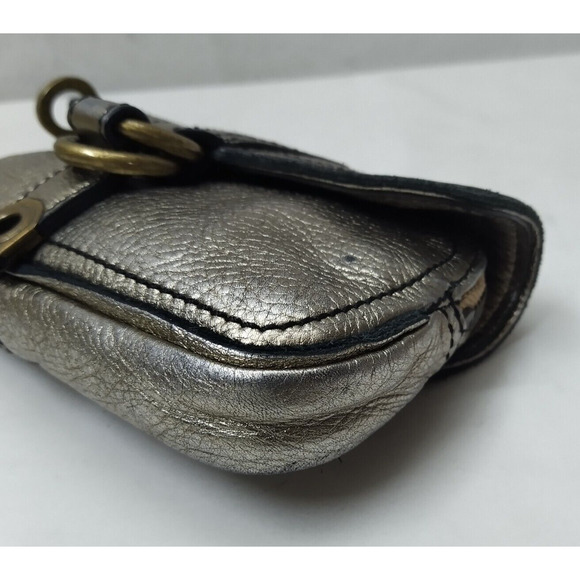 Marc By Marc Jacobs Metallic Silver Leather Buckle Wristlet - Coin Wallet - Picture 6 of 13